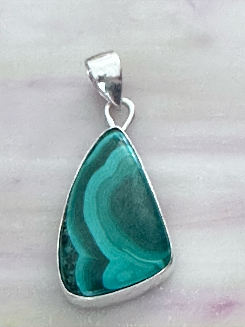 Artisan Teardrop Malachite Pendant Necklace - Green & Teal